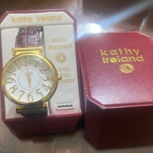 Kathy Ireland Gold and Brown Women's Watch